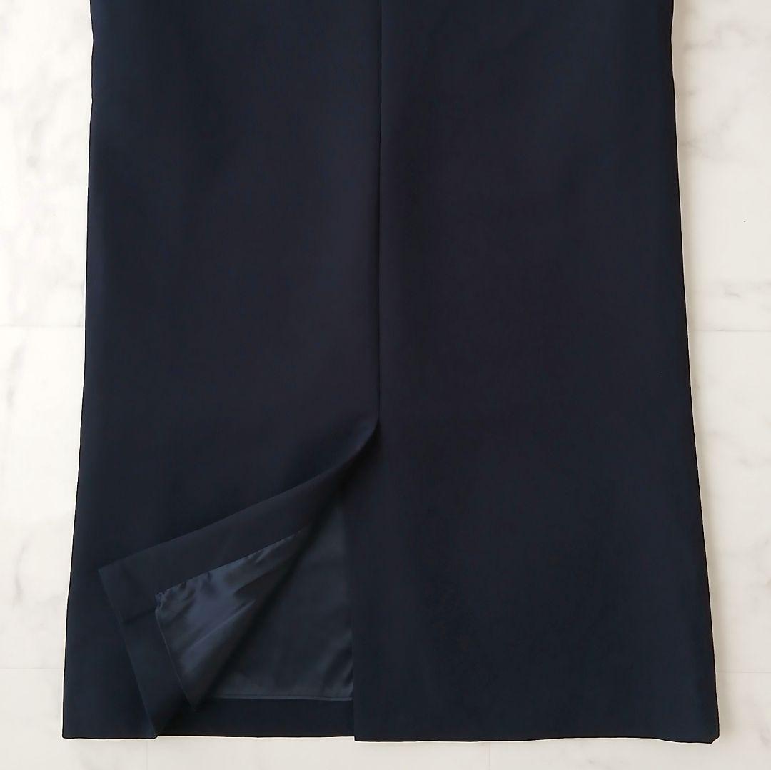 美品 アンタイトル 上質 スラッシュネック ジャンパースカート S ネイビー