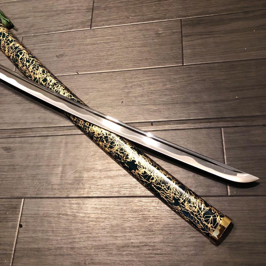 専用　高級模造刀　樋入り刀身　緑金拵え　亜合金刀身