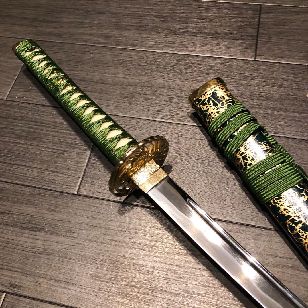 専用　高級模造刀　樋入り刀身　緑金拵え　亜合金刀身
