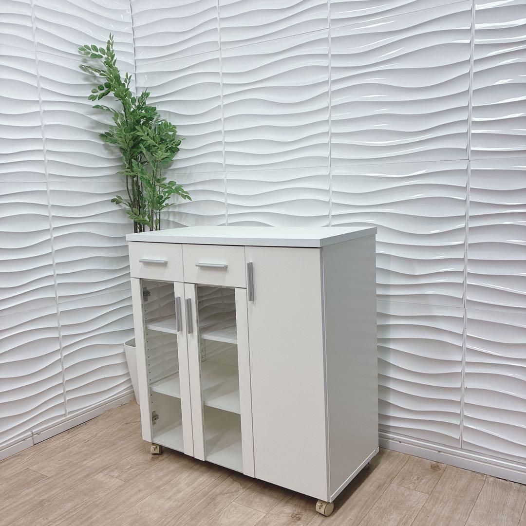 ◇大阪府 神戸市 配達料無料！◇山善◇ガラスキャビネット◇キッチンカウンター◇