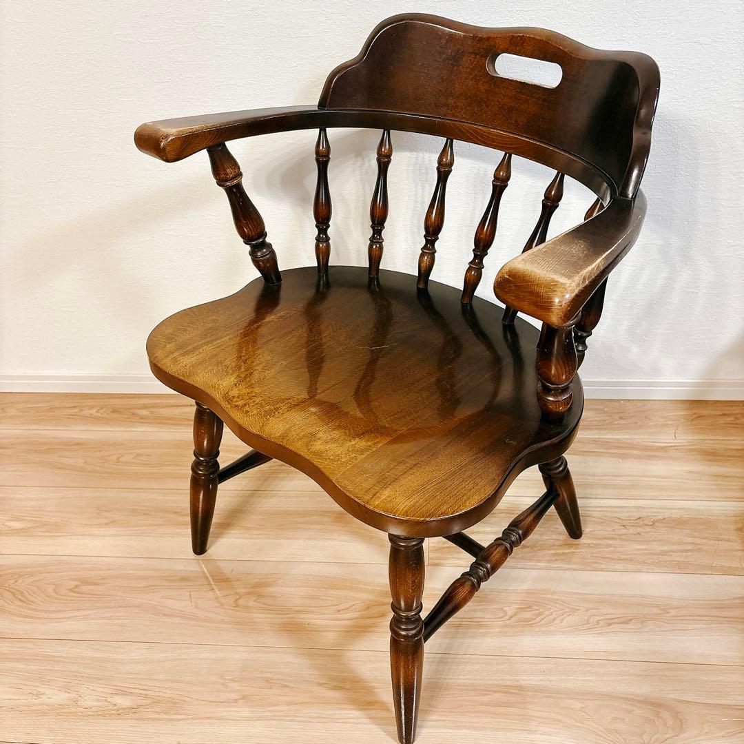 ✨送料無料✨ 飛騨産業 キツツキマーク キャプテンチェア アームチェア 椅子 ②