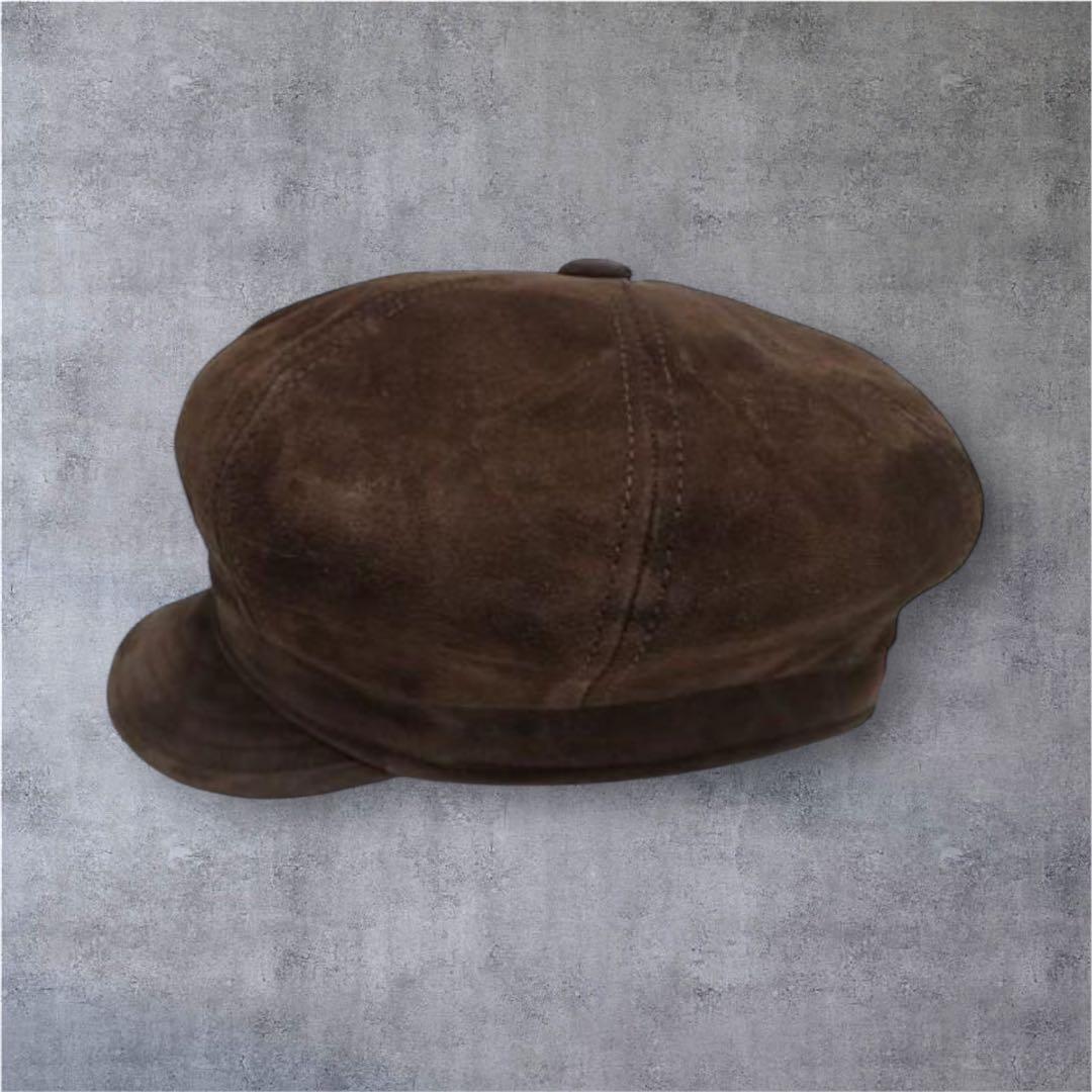 USA製ニューヨークハットSuede Spitfire革スウェード茶キャスケット