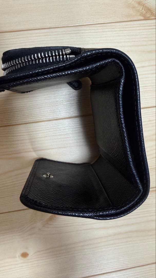 PRADA 1MH044 ブラック サフィアーノ コンパクトウォレット