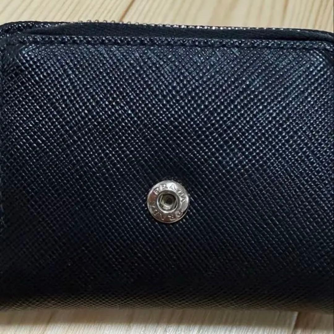 PRADA 1MH044 ブラック サフィアーノ コンパクトウォレット