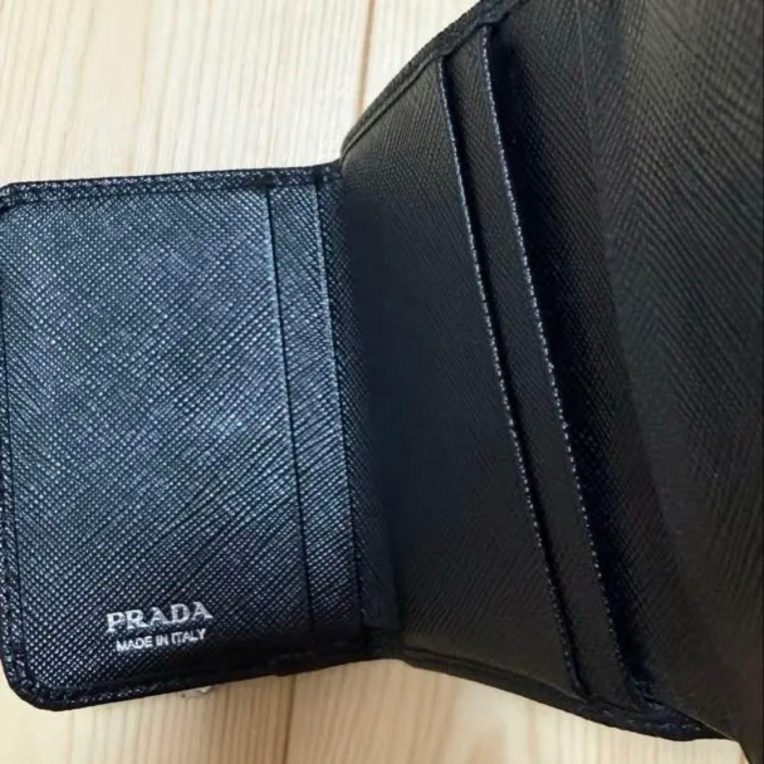 PRADA 1MH044 ブラック サフィアーノ コンパクトウォレット