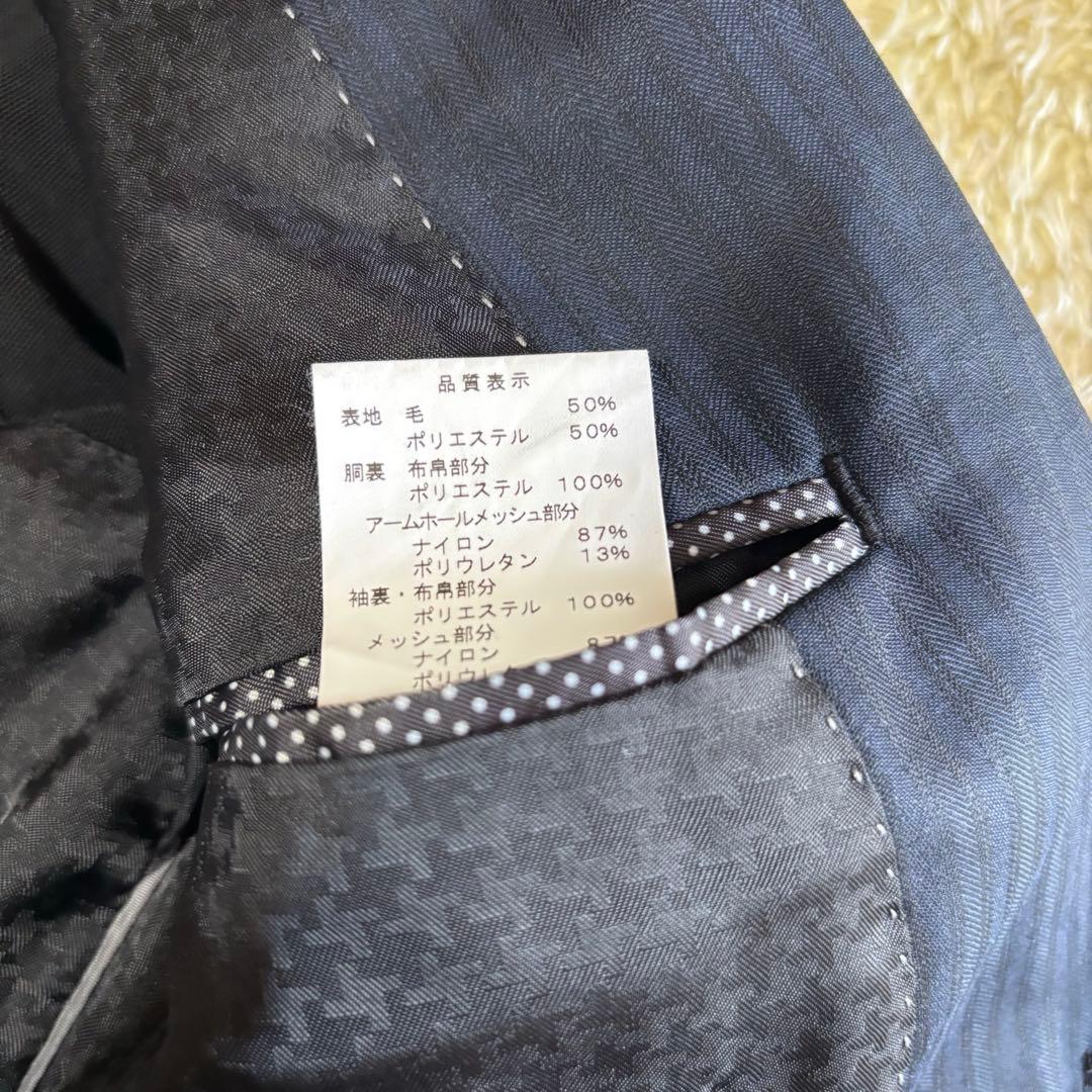 美品　タカキュー　メイルアンドコー　スリーピース　スーツ　セットアップネイビー