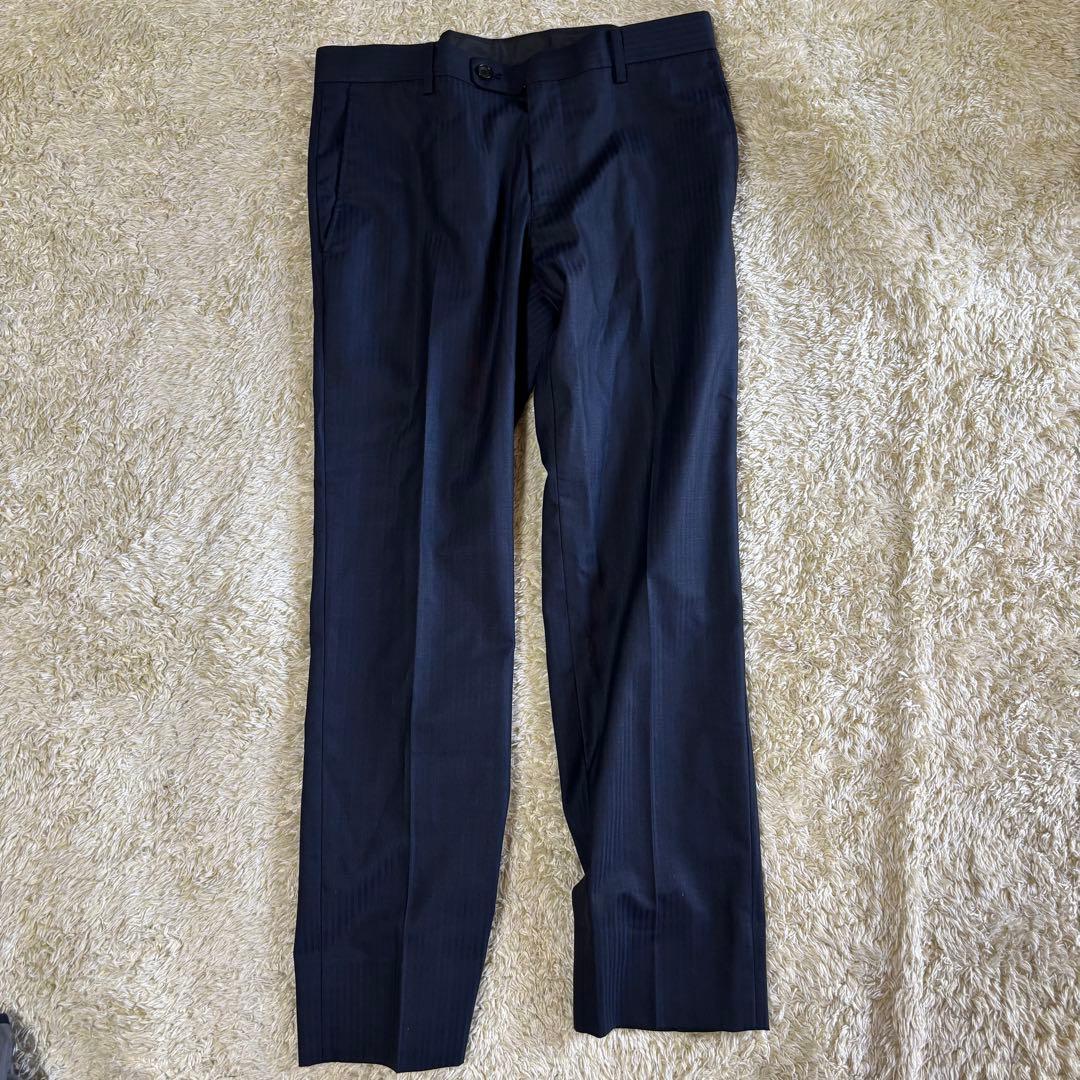 美品　タカキュー　メイルアンドコー　スリーピース　スーツ　セットアップネイビー