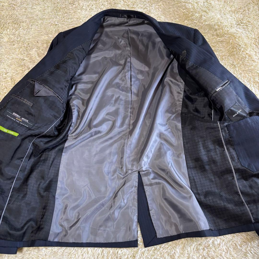 美品　タカキュー　メイルアンドコー　スリーピース　スーツ　セットアップネイビー