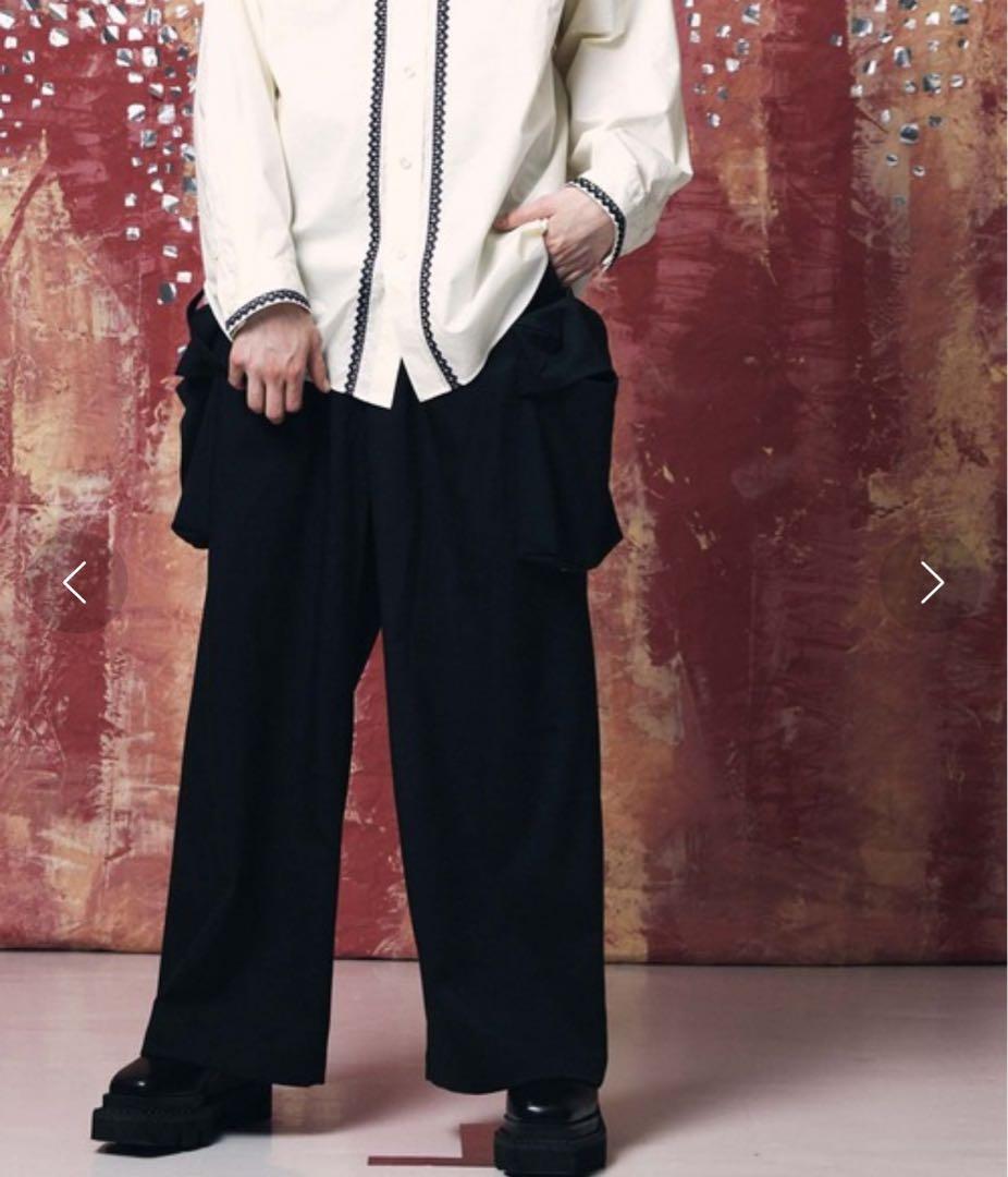 MAISON SPECIAL ロングベルトグルカツイルカーゴパンツ 黒 1サイズ