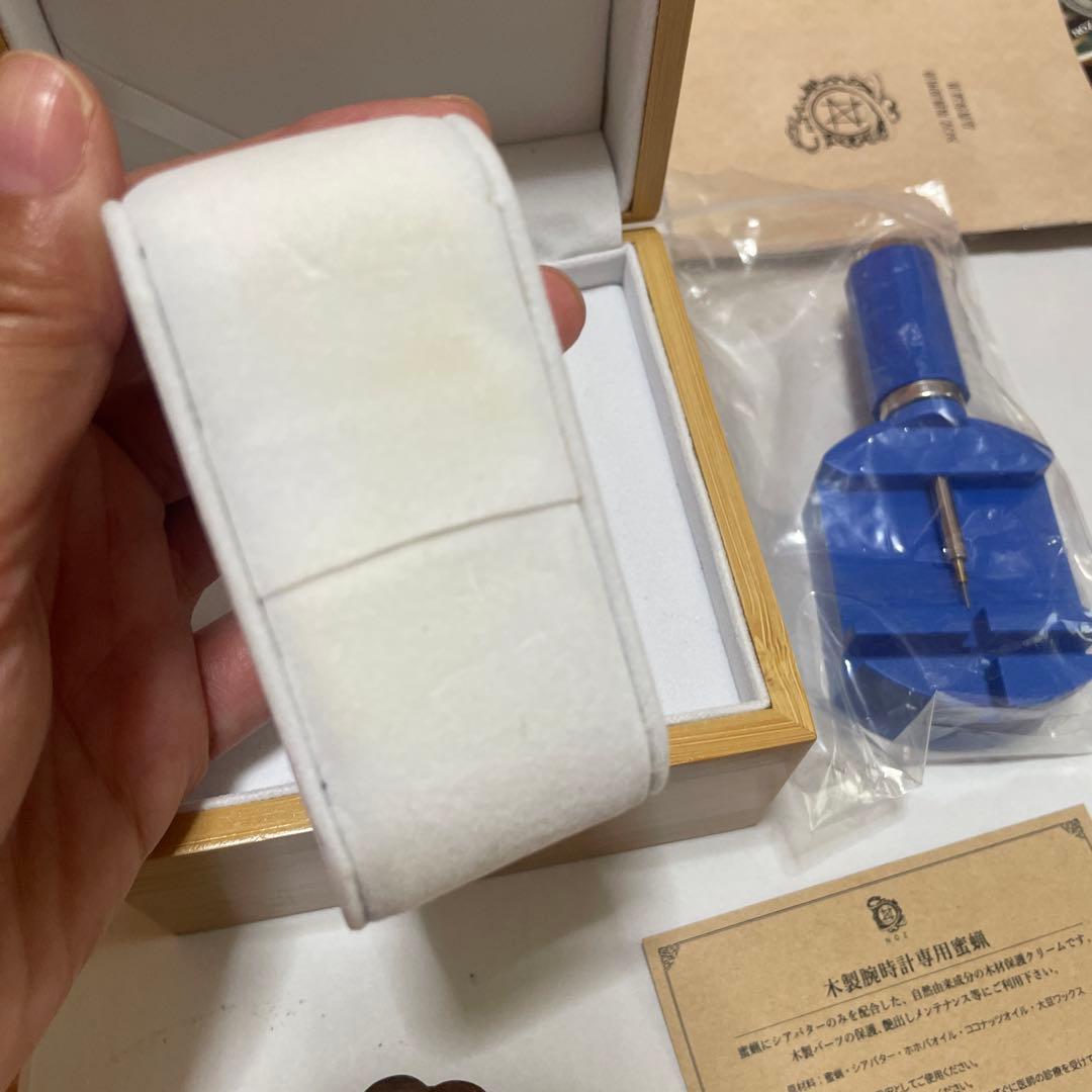 NOZ ダブルムーブメントモデル/レッドジャスパーサンダルウッド天然木バンド