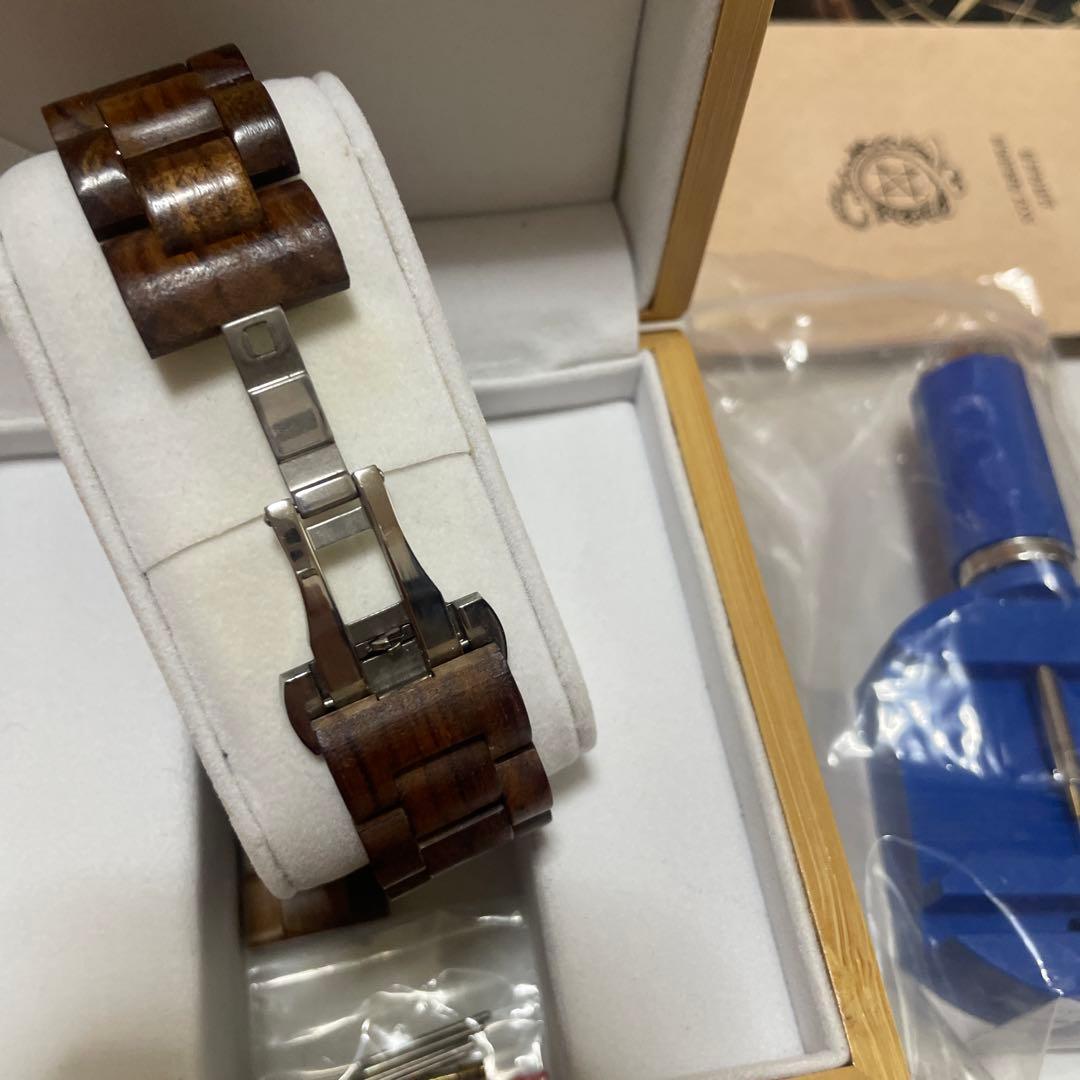 NOZ ダブルムーブメントモデル/レッドジャスパーサンダルウッド天然木バンド