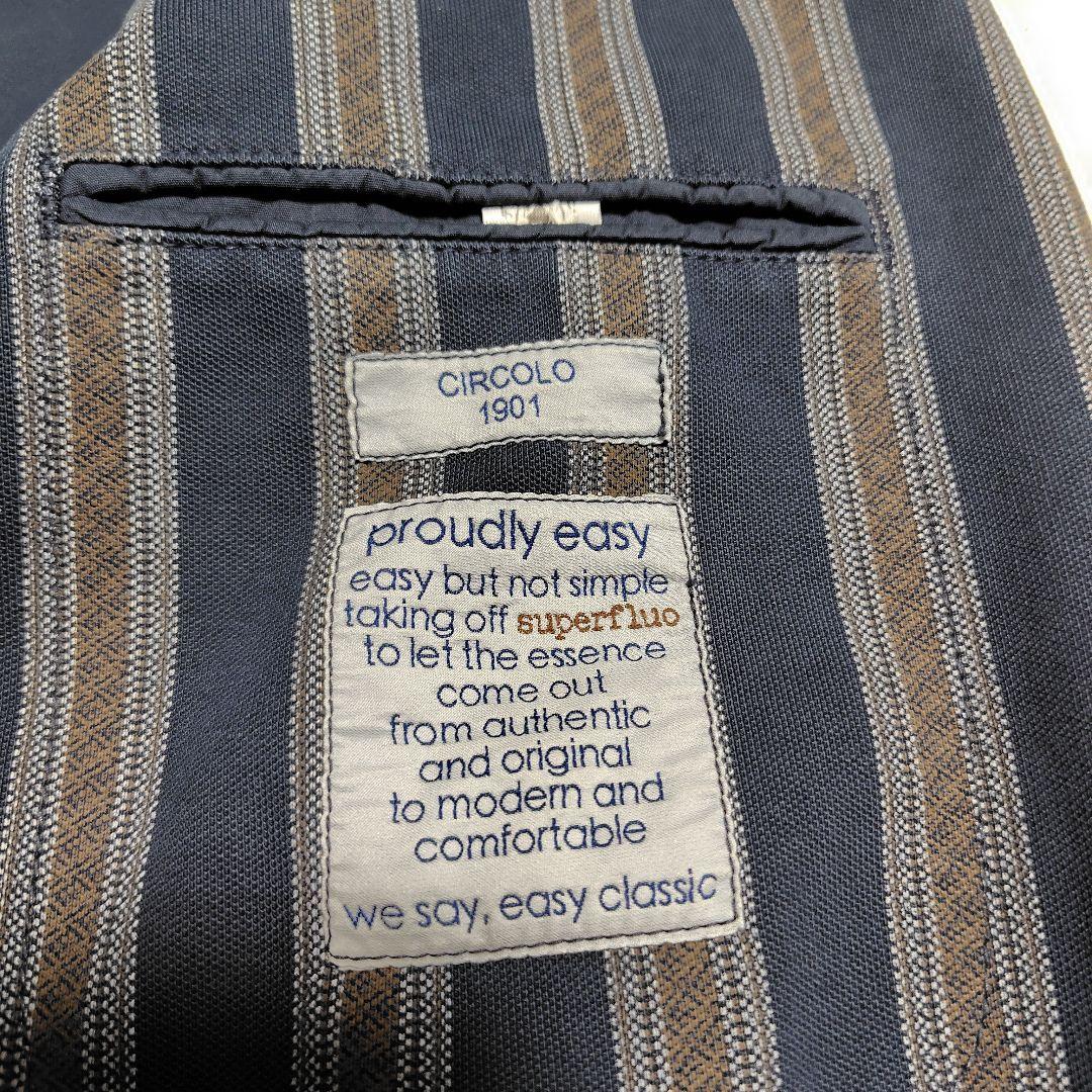 CIRCOLO1901 チルコロ ジャージージャケット グレー ストライプ 46