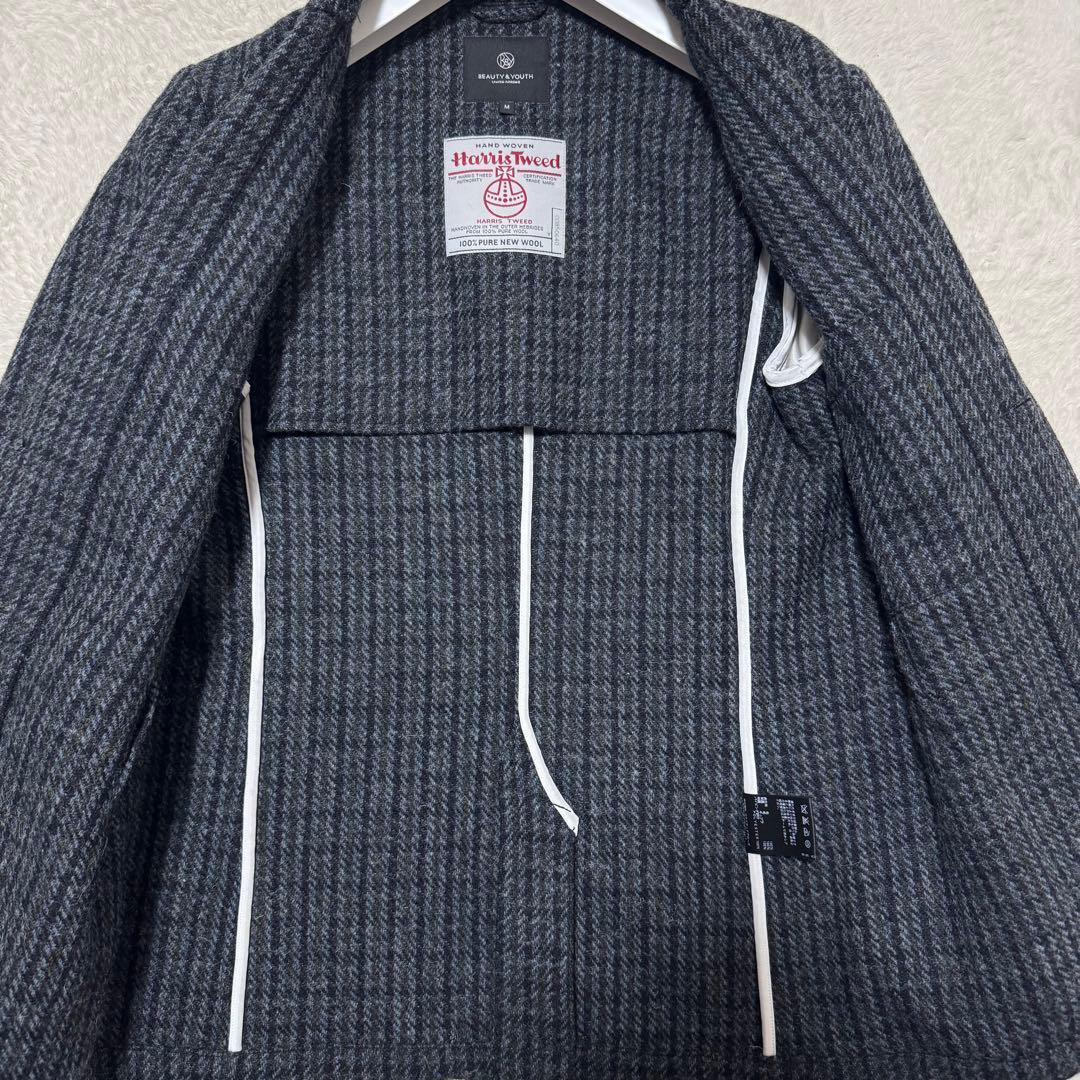 極美品！ユナイテッドアローズ×ハリスツイード ウール くるみボタン パイピング