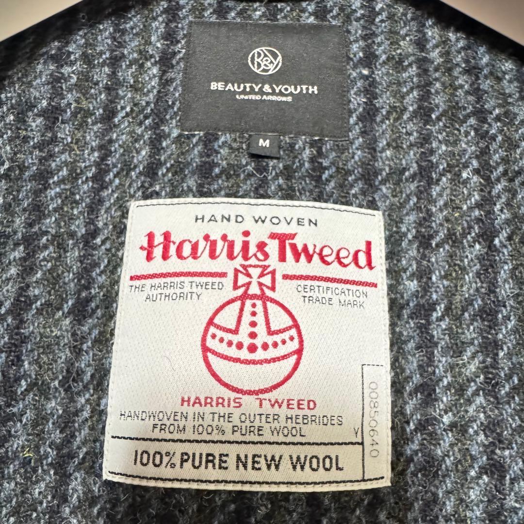 極美品！ユナイテッドアローズ×ハリスツイード ウール くるみボタン パイピング