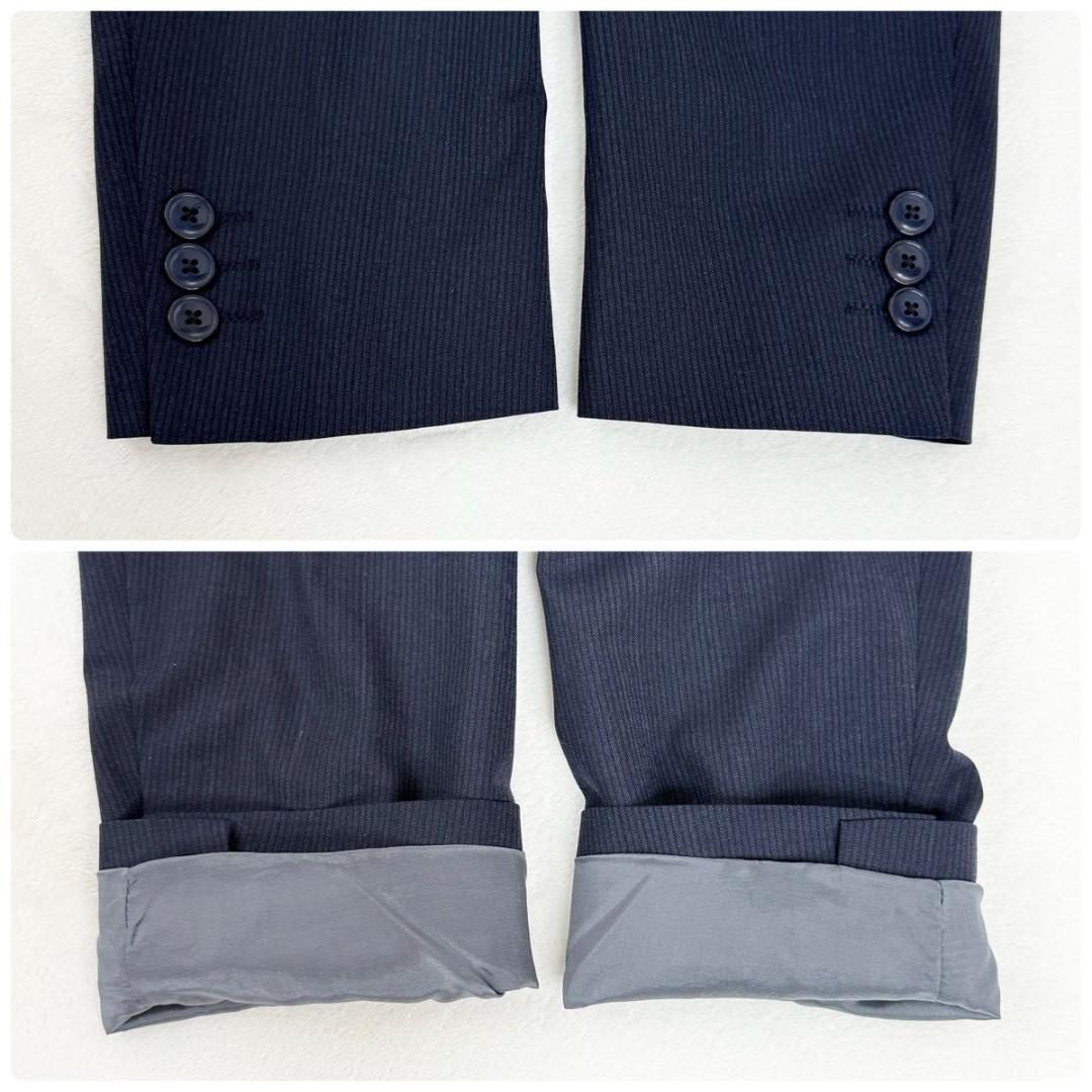 【極美品】レミュー メンズ セットアップ スリーピース スーツ ネイビー Y6