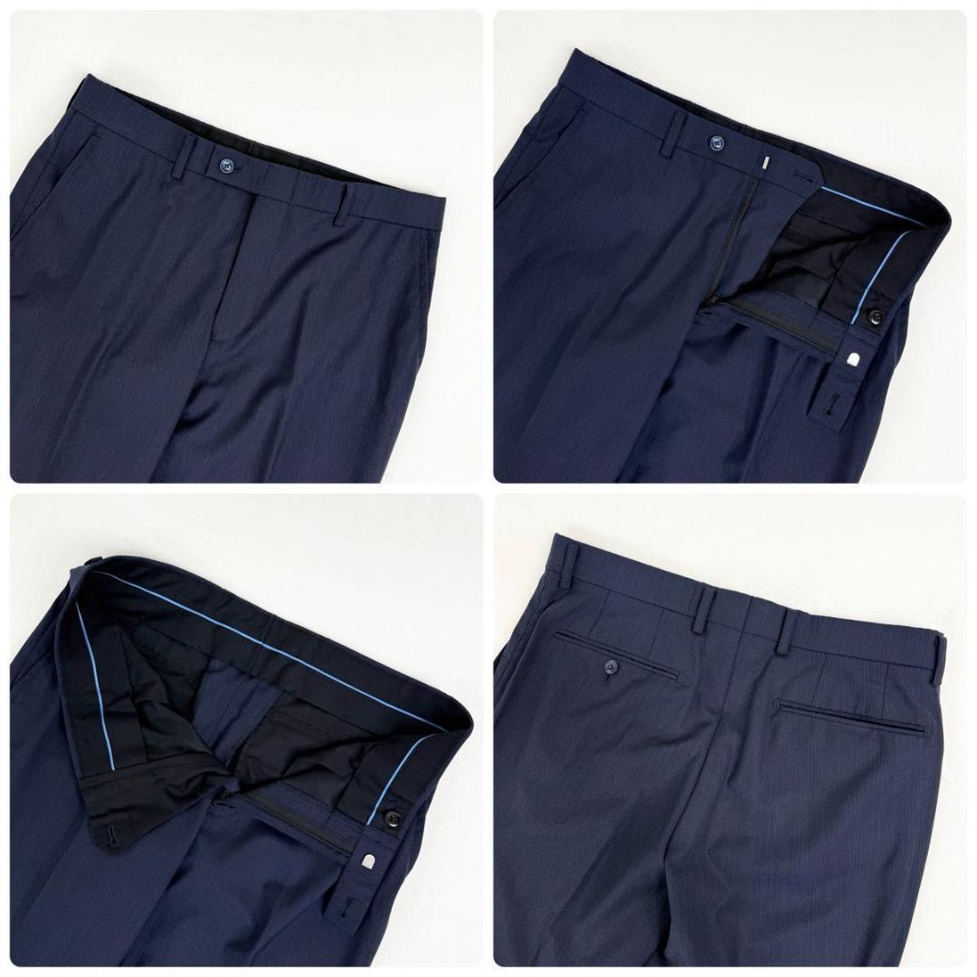 【極美品】レミュー メンズ セットアップ スリーピース スーツ ネイビー Y6