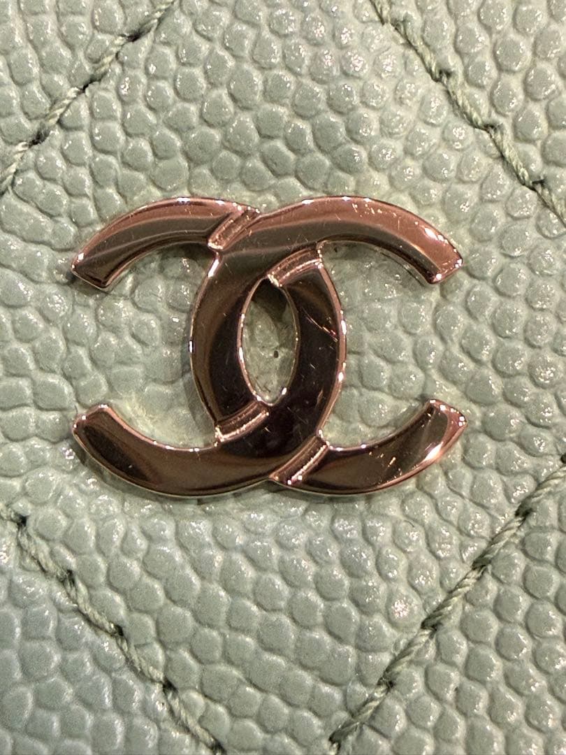 【未使用品】 シャネル クラシック ジップ パース ミントグリーン