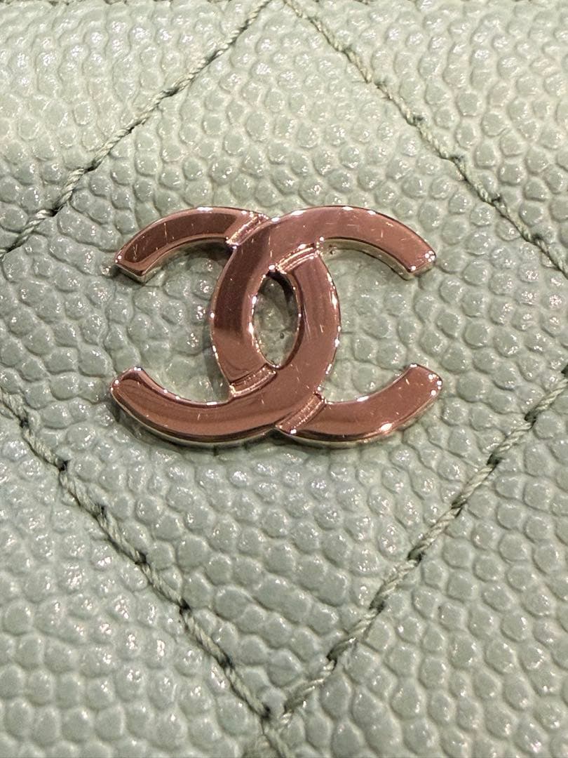 【未使用品】 シャネル クラシック ジップ パース ミントグリーン