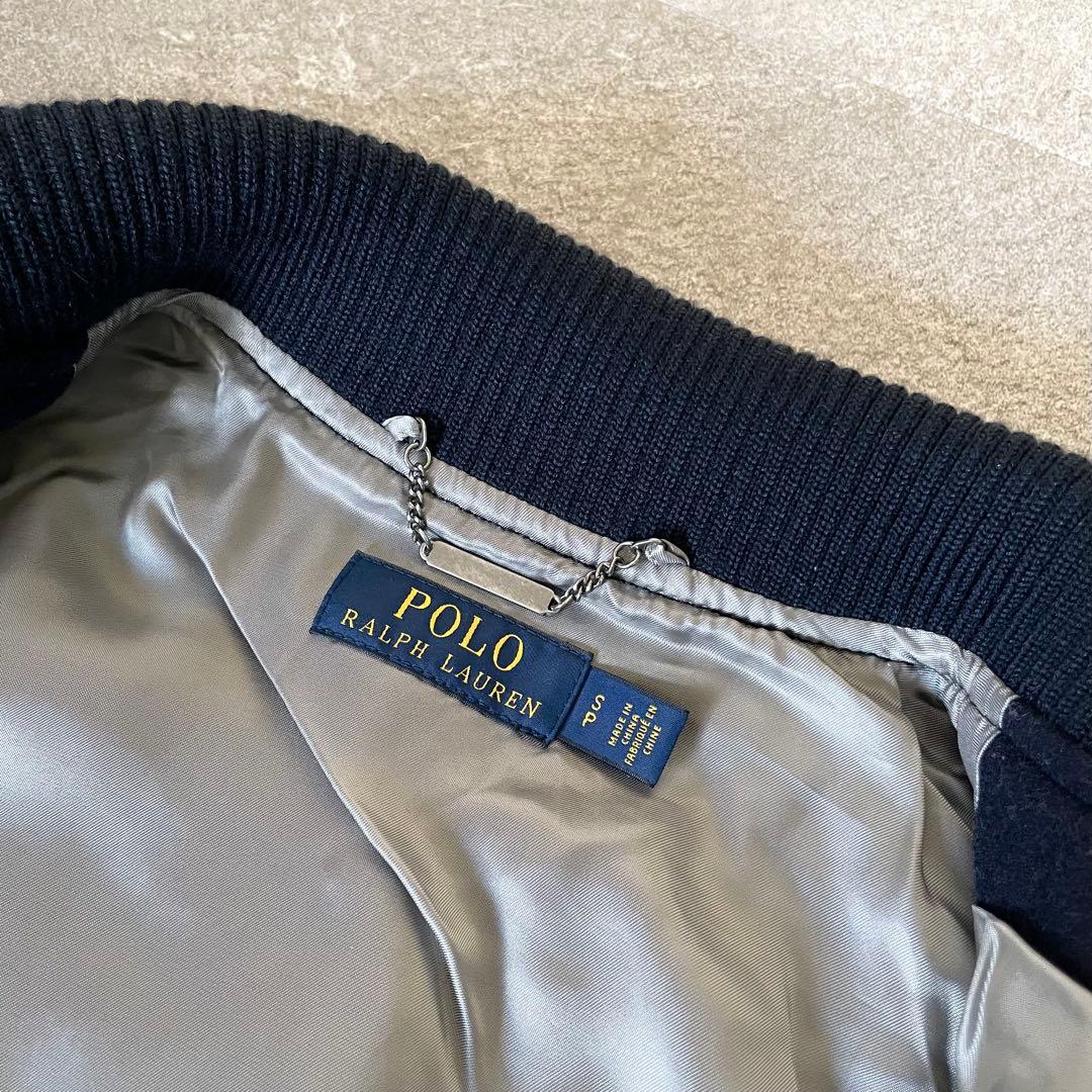 美品★ポロ　ラルフローレン　スタジャン　ワッペン　レディース　ネイビー　S