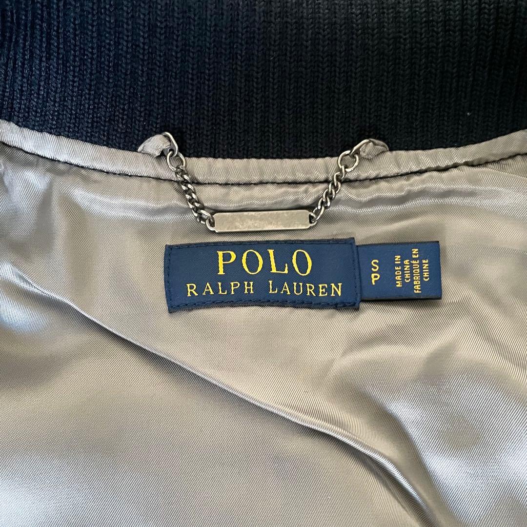 美品★ポロ　ラルフローレン　スタジャン　ワッペン　レディース　ネイビー　S