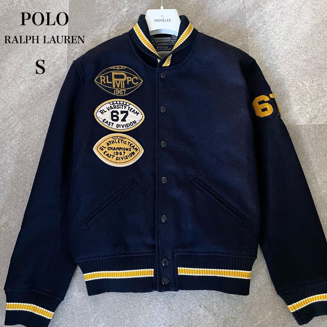 美品★ポロ　ラルフローレン　スタジャン　ワッペン　レディース　ネイビー　S