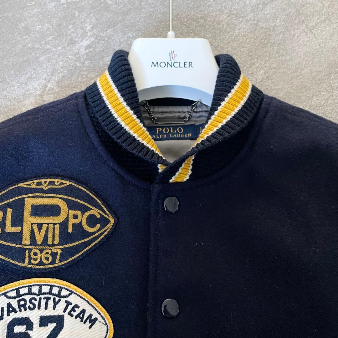 美品★ポロ　ラルフローレン　スタジャン　ワッペン　レディース　ネイビー　S