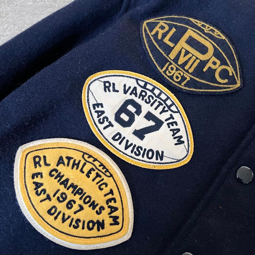 美品★ポロ　ラルフローレン　スタジャン　ワッペン　レディース　ネイビー　S