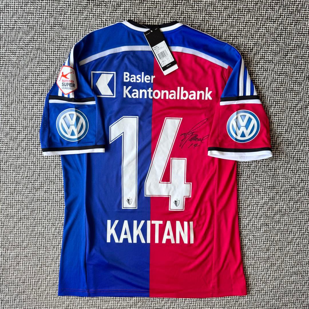 【新品タグ付＆直筆サイン】柿谷曜一朗 ＃１４ FCバーゼル １４／１５（H）