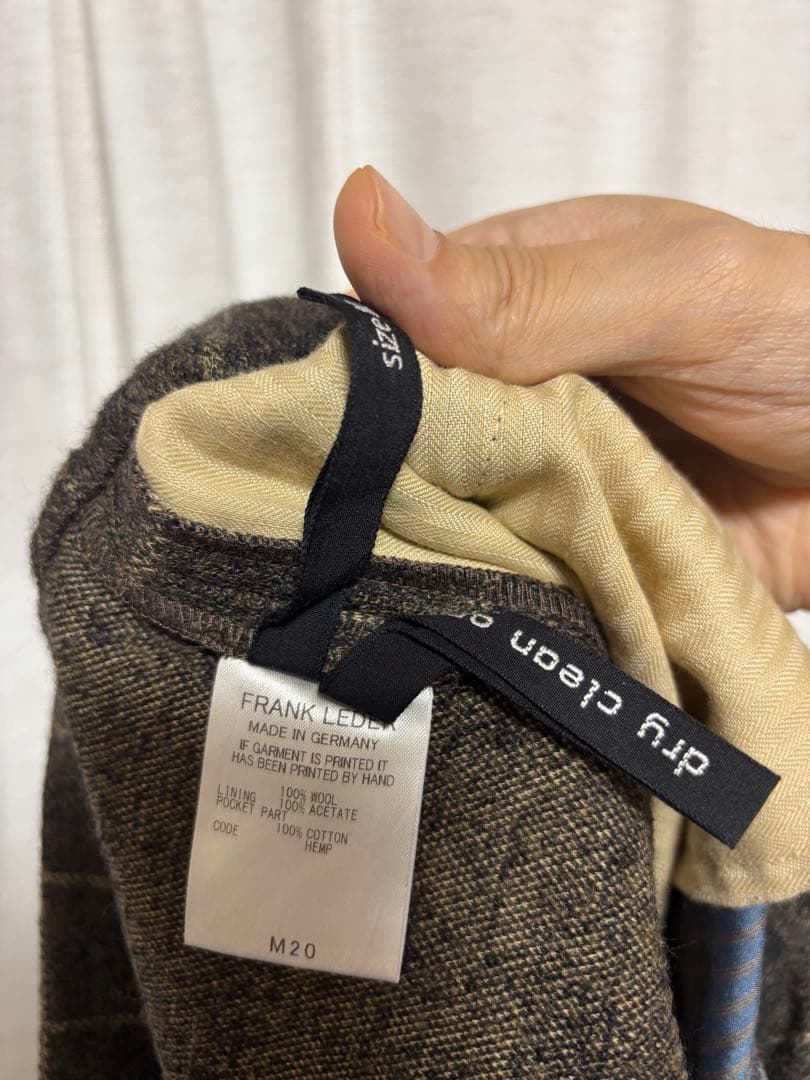 FRANK LEDERブラウン チェック柄 イージーパンツ