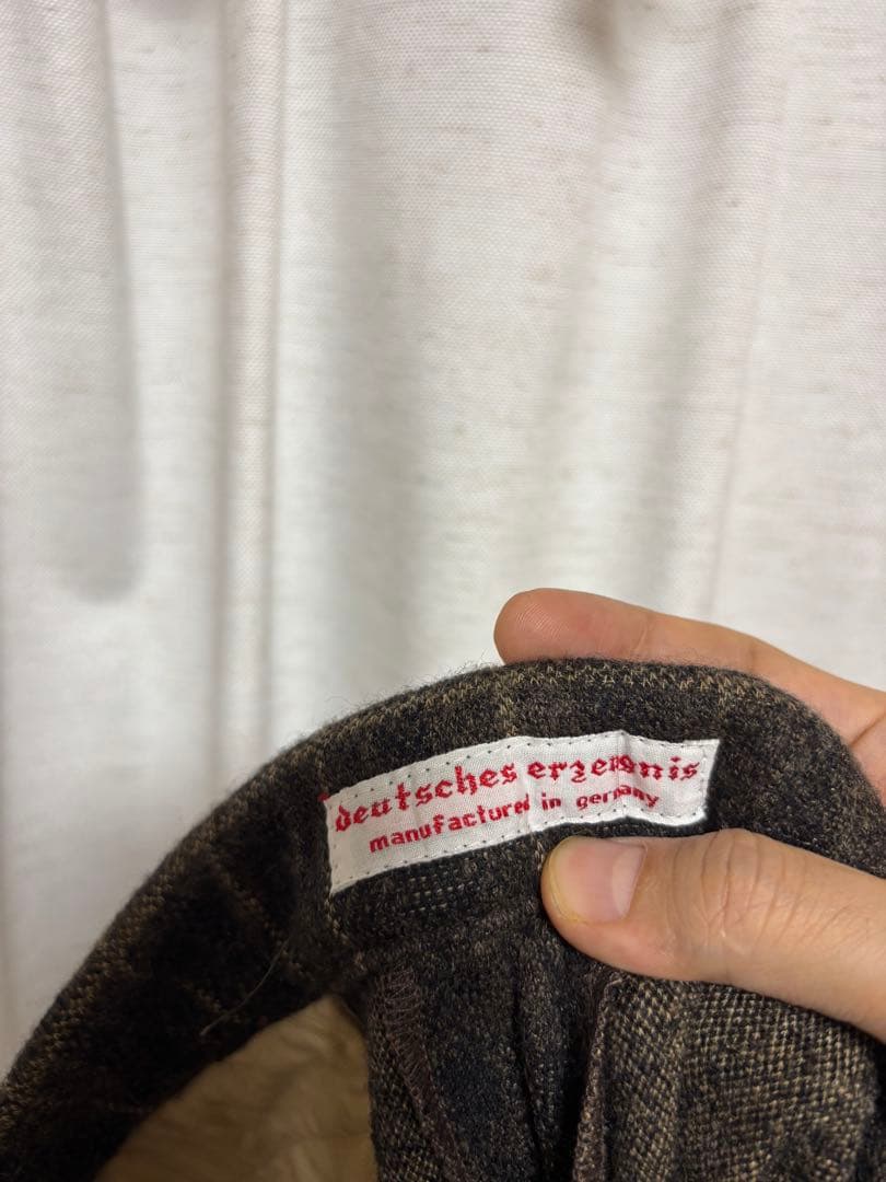 FRANK LEDERブラウン チェック柄 イージーパンツ