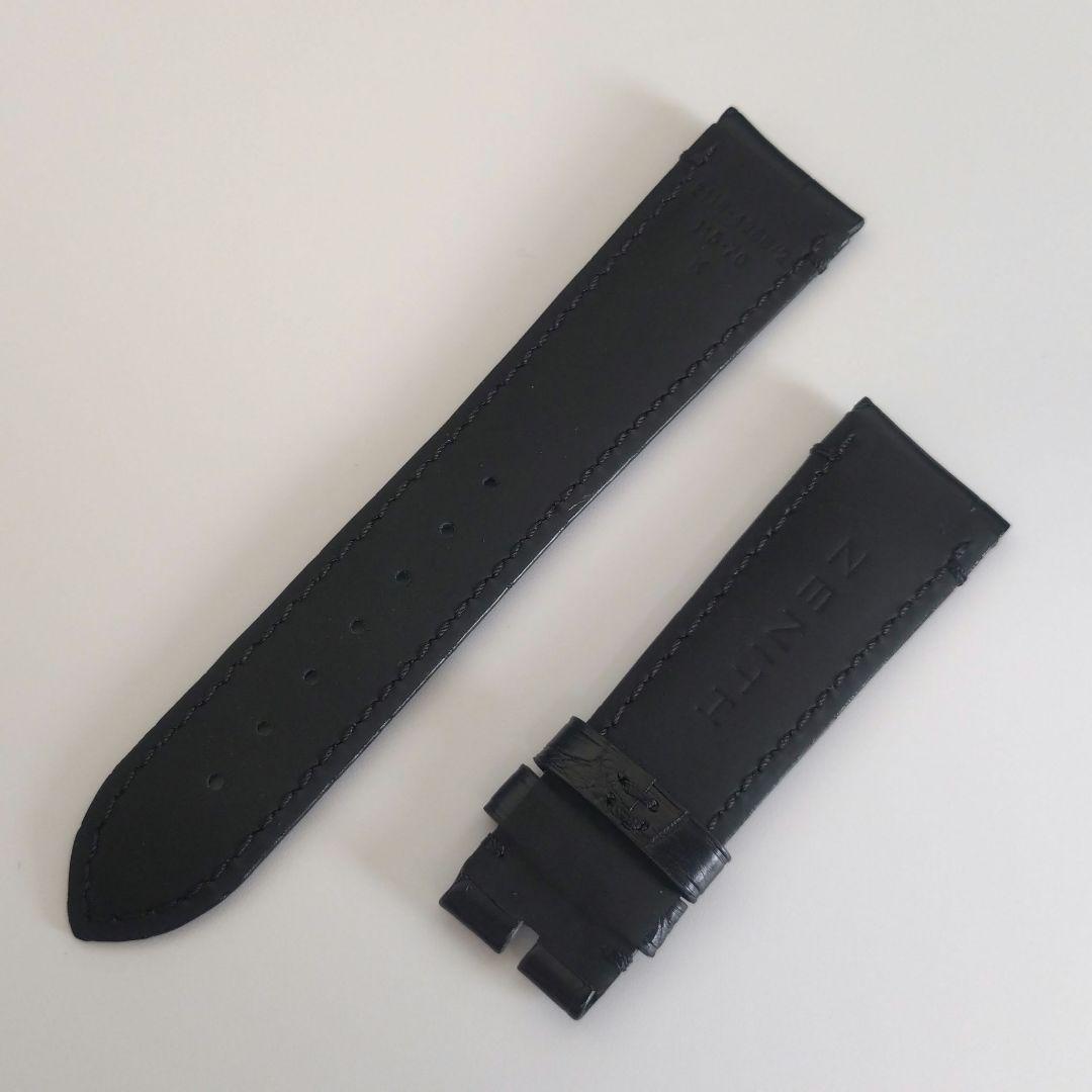 ゼニス 純正アリゲーターベルト 21mm-18mm 黒