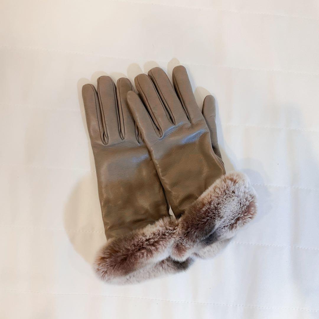 羊革・ラビットファー手袋 新品未使用