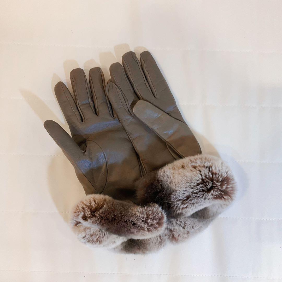 羊革・ラビットファー手袋 新品未使用