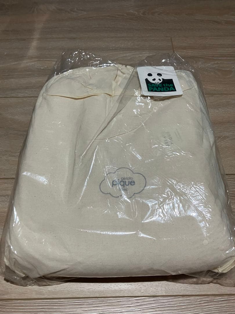 【新品未使用】ジェラートピケ　パンダ　大判ブランケット　ホワイト