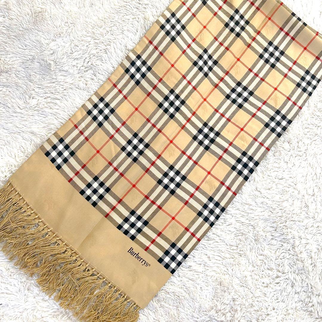 美品 バーバリーズ ノバチェック シルク スカーフ 絹 ビンテージ バーバリー