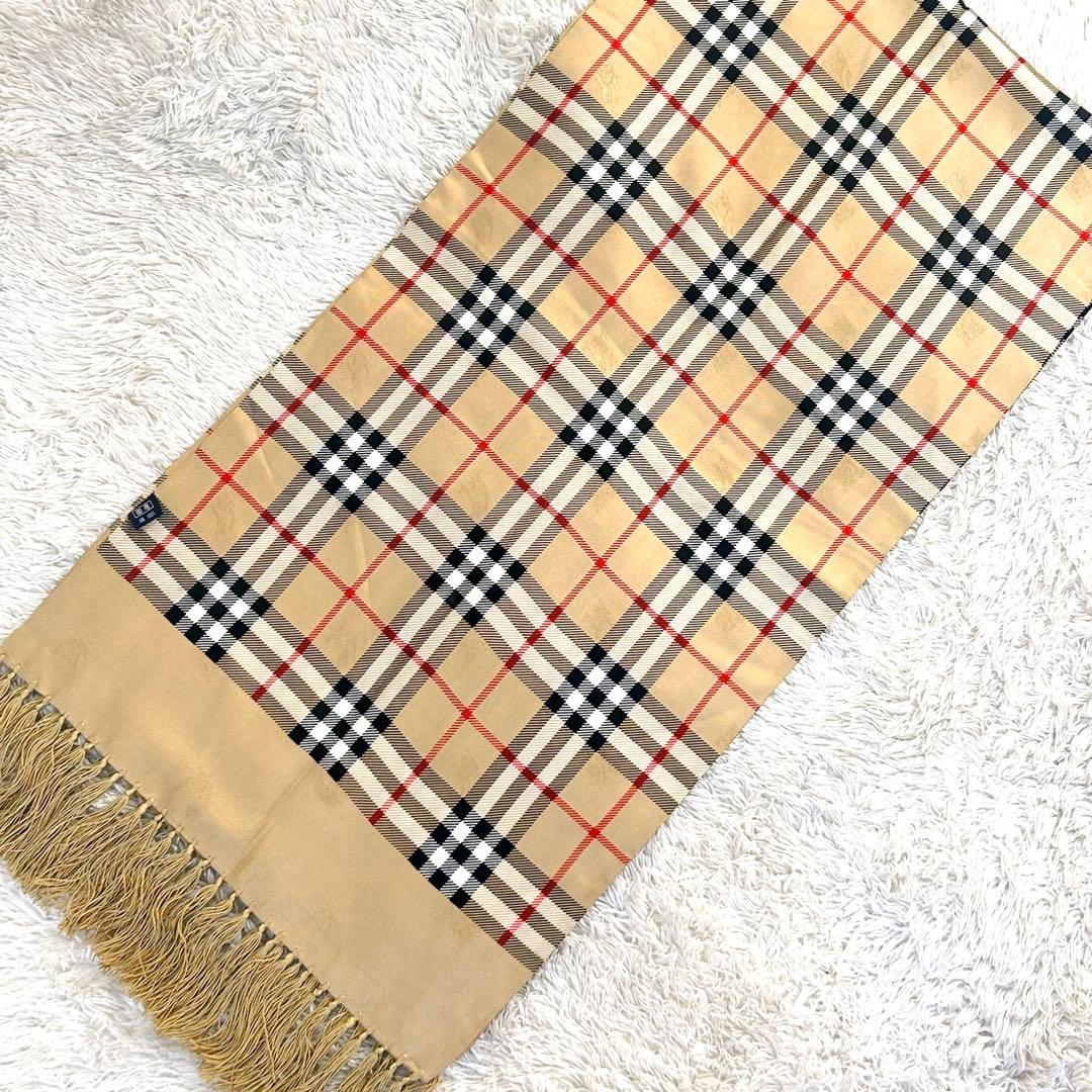 美品 バーバリーズ ノバチェック シルク スカーフ 絹 ビンテージ バーバリー