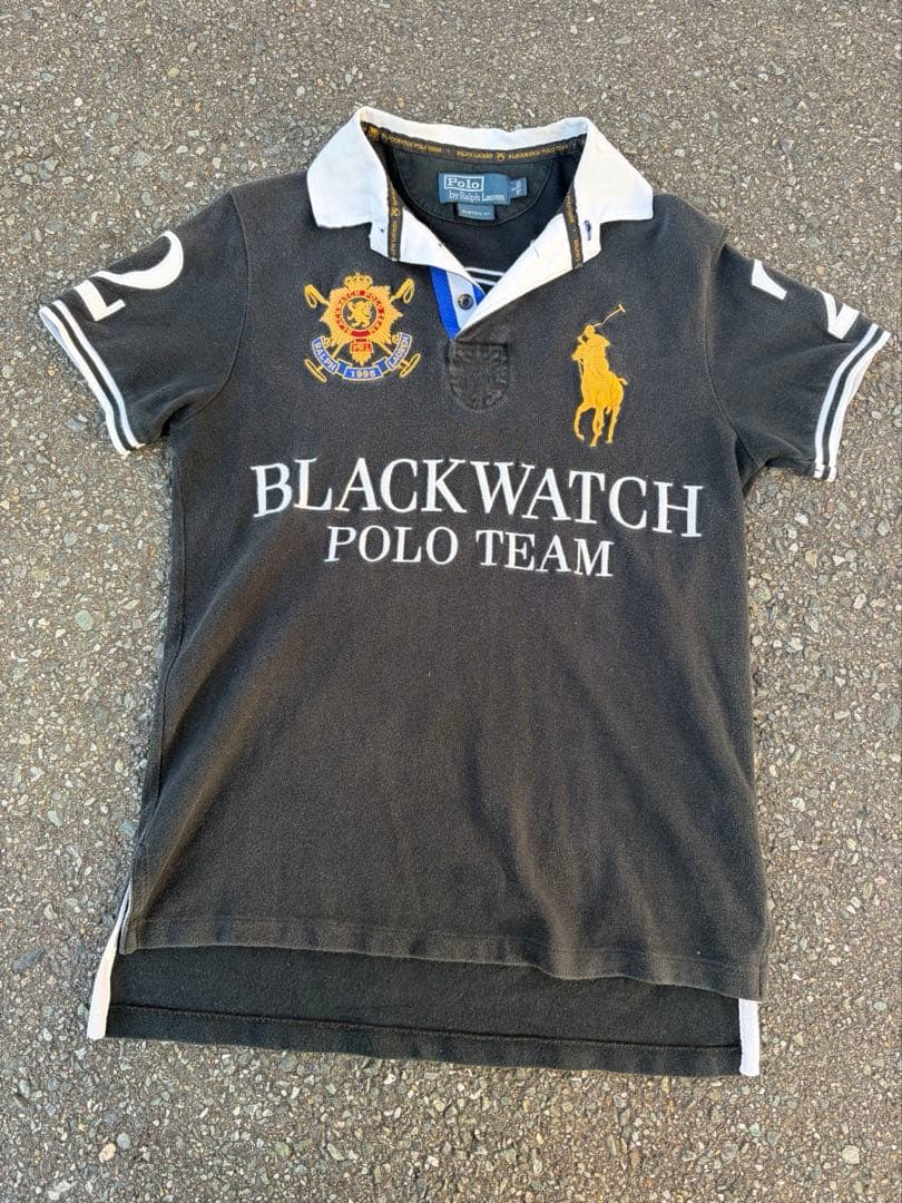 【レア】Polo by Ralph Laurenブラックポロシャツ ビックポニー