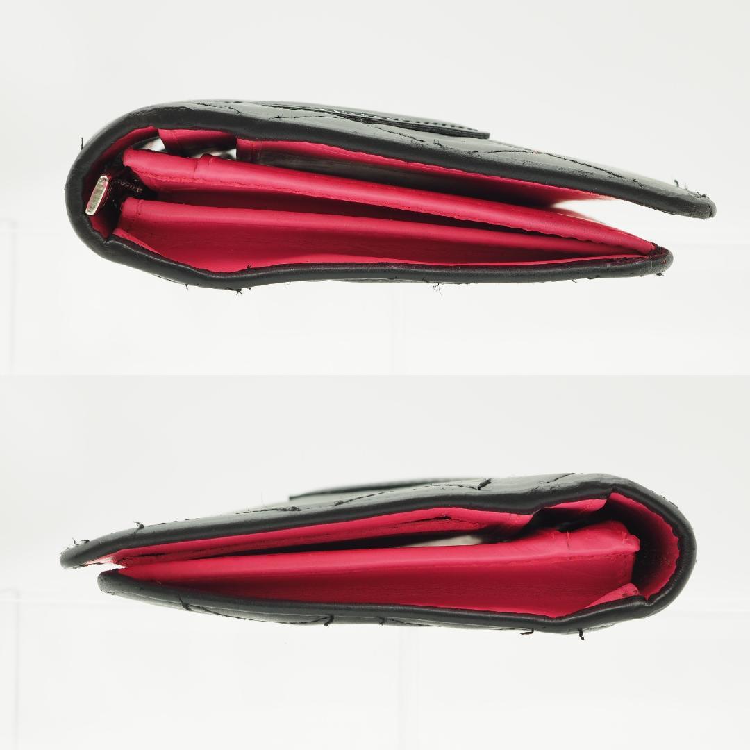 【かつ】CHANEL シャネル カンボンライン 長財布 黒×ピンク
