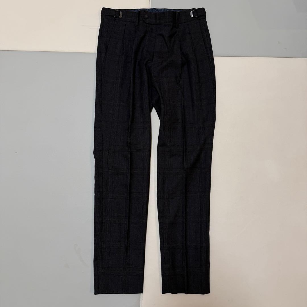 【極美品】スーツセレクト　本切羽 ブラウン ウィンドウペーン セットアップスーツ