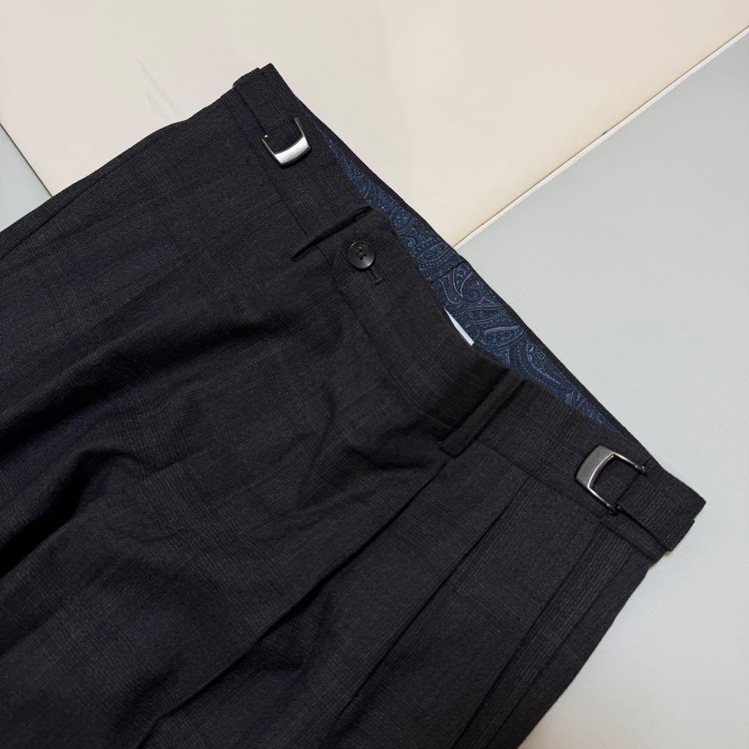 【極美品】スーツセレクト　本切羽 ブラウン ウィンドウペーン セットアップスーツ