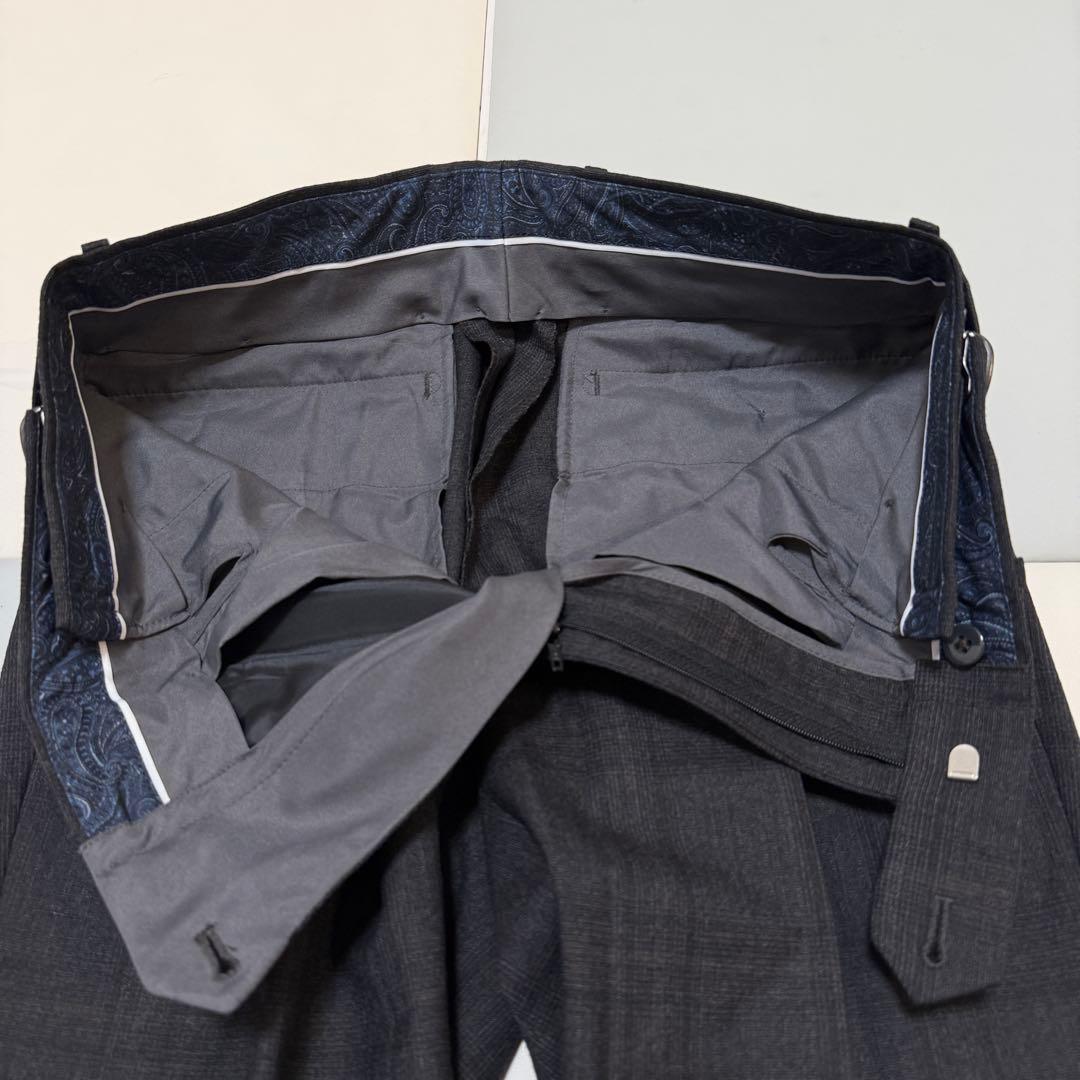 【極美品】スーツセレクト　本切羽 ブラウン ウィンドウペーン セットアップスーツ