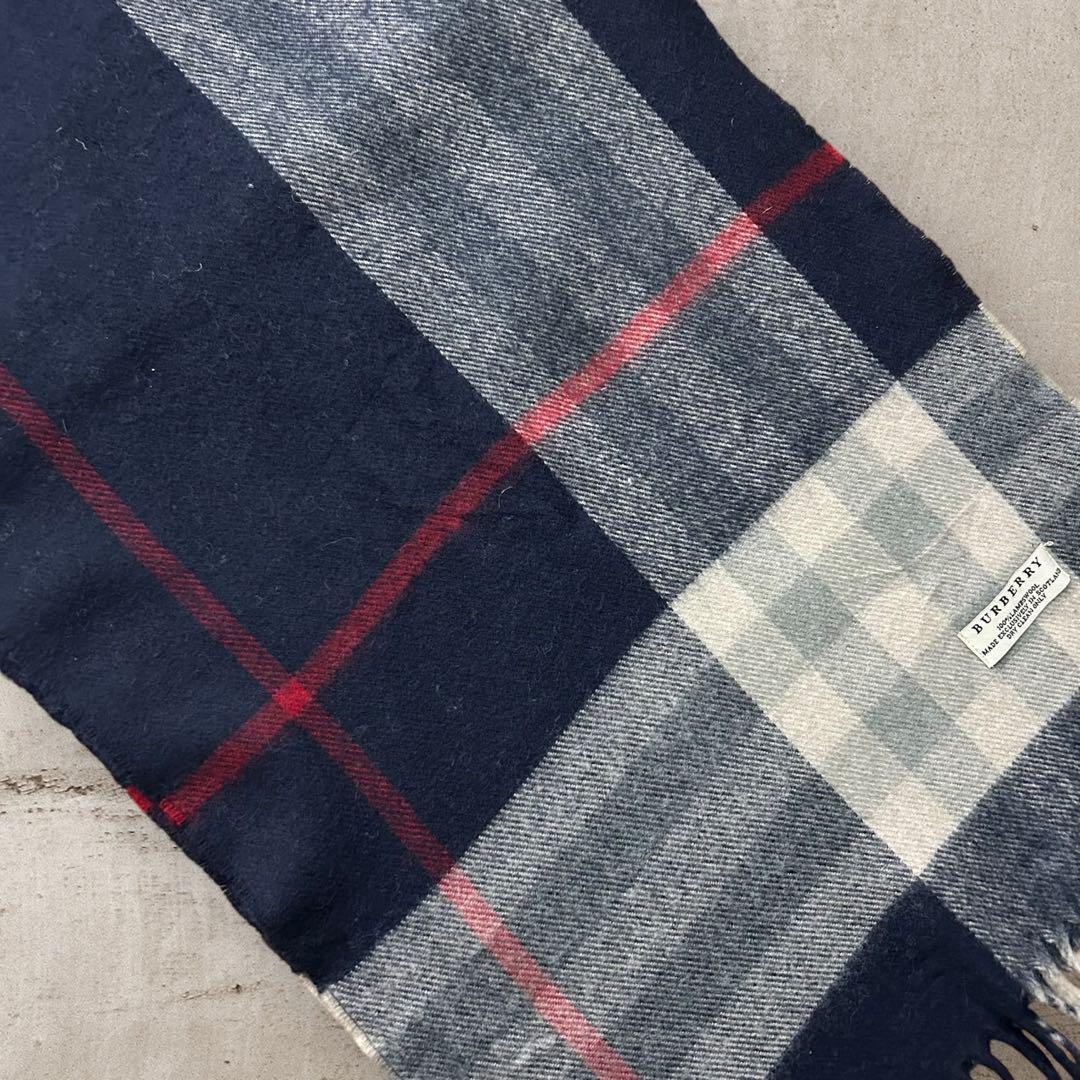 美品バーバリーBurberry大判ノバチェックマフラーストールブラック黒古着