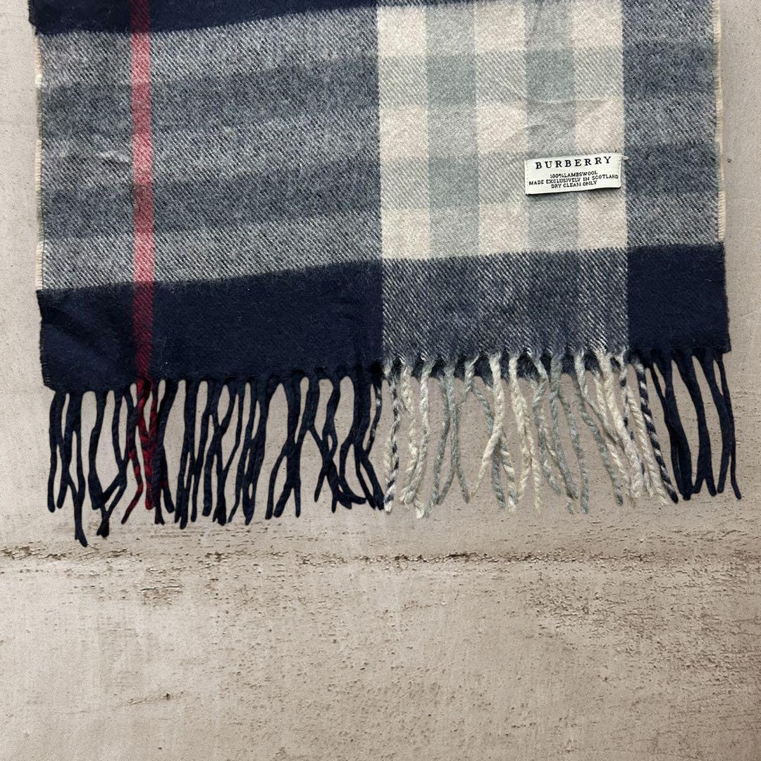 美品バーバリーBurberry大判ノバチェックマフラーストールブラック黒古着