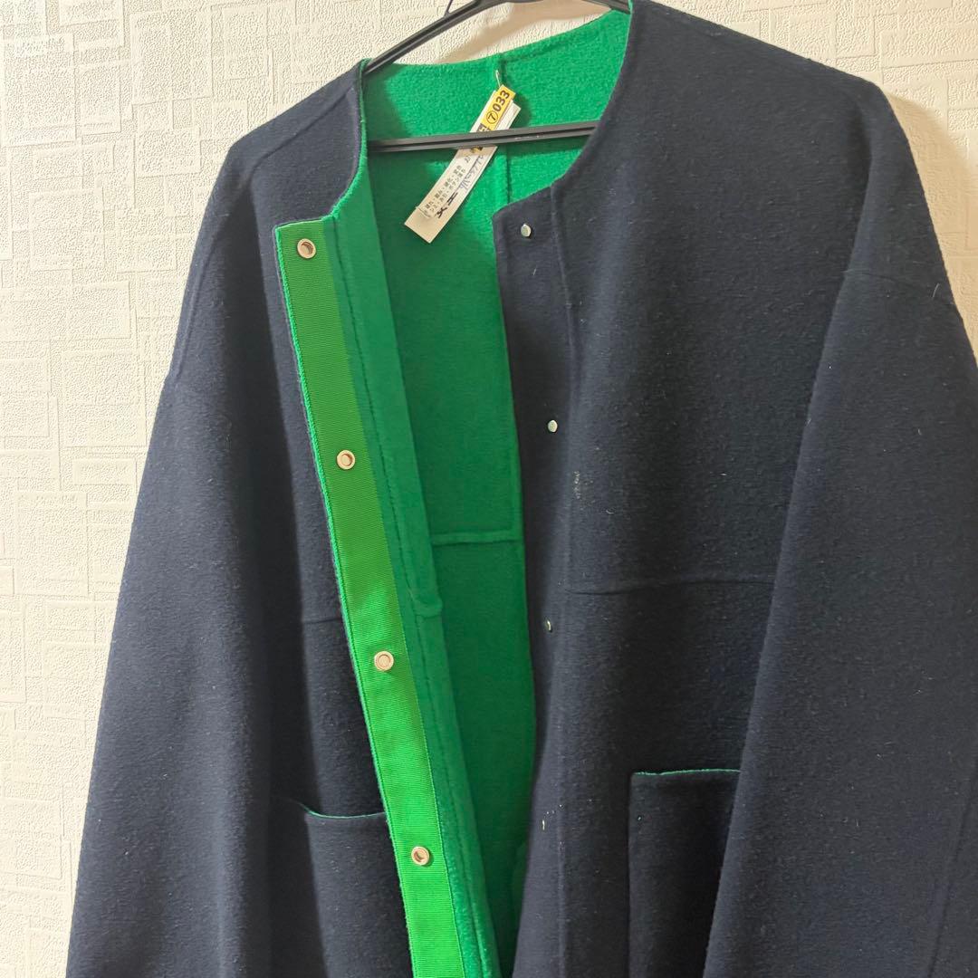 (期間限定値下中)美品◆SHIPS 配色 リバーシブル ノーカラー コート