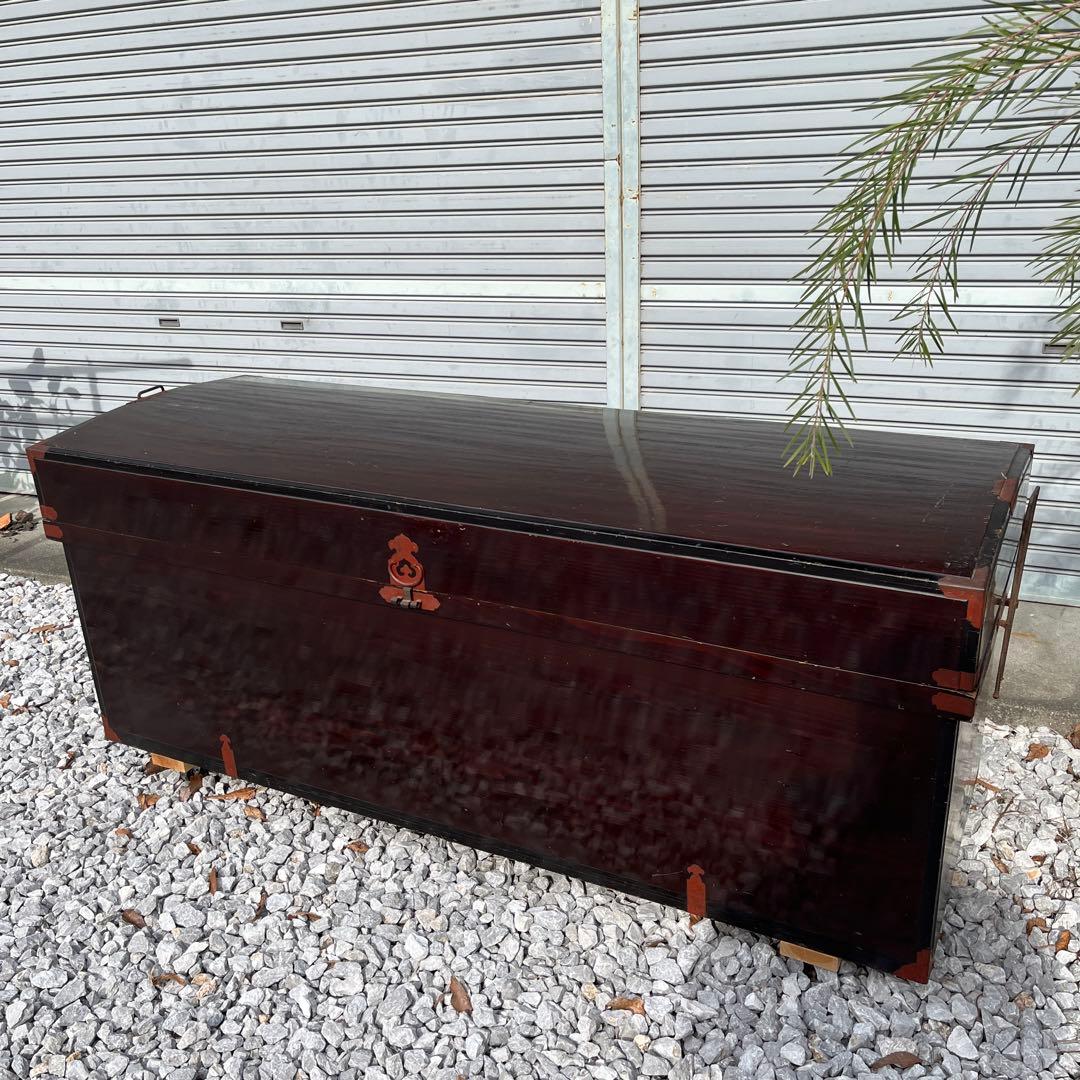 当時物 特大 朱色 長持箪笥 木製の箪笥