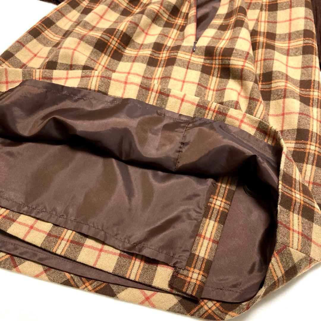 ★さくら★ M’S GRACY エムズ　チェック　切替　ワンピース　リボン