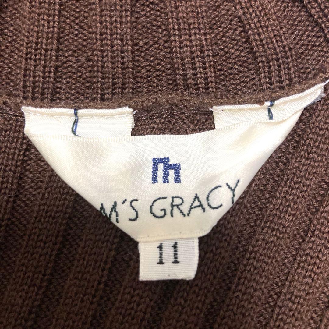 ★さくら★ M’S GRACY エムズ　チェック　切替　ワンピース　リボン