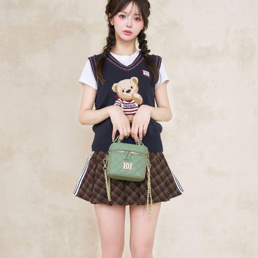 Darich 【ゴールドーパーツ】キルティングスクエアミニバッグ GRNグリーン