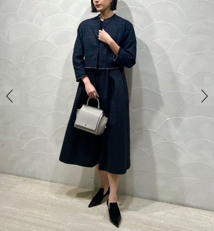 美品 ボールジィ トゥモローランド ロングスラブツイード ノーカラージャケット