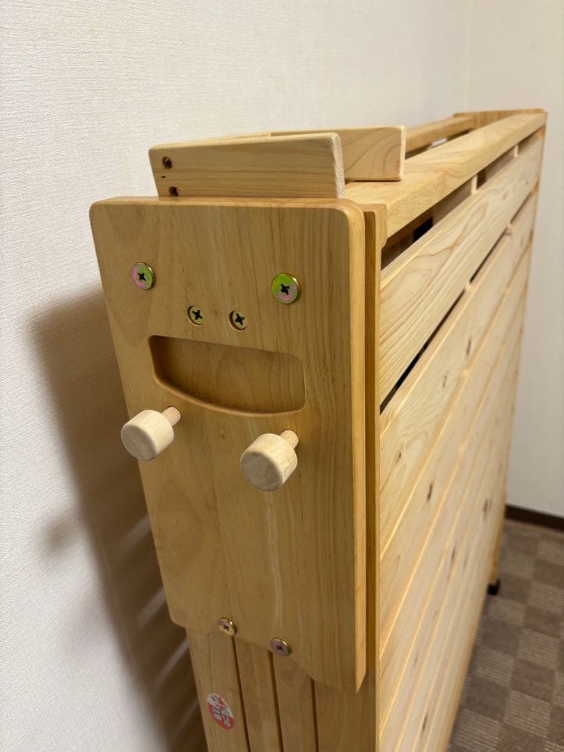 中居木工　天然木ひのき　すのこベッド ハイタイプワイドシングル　キャスター付